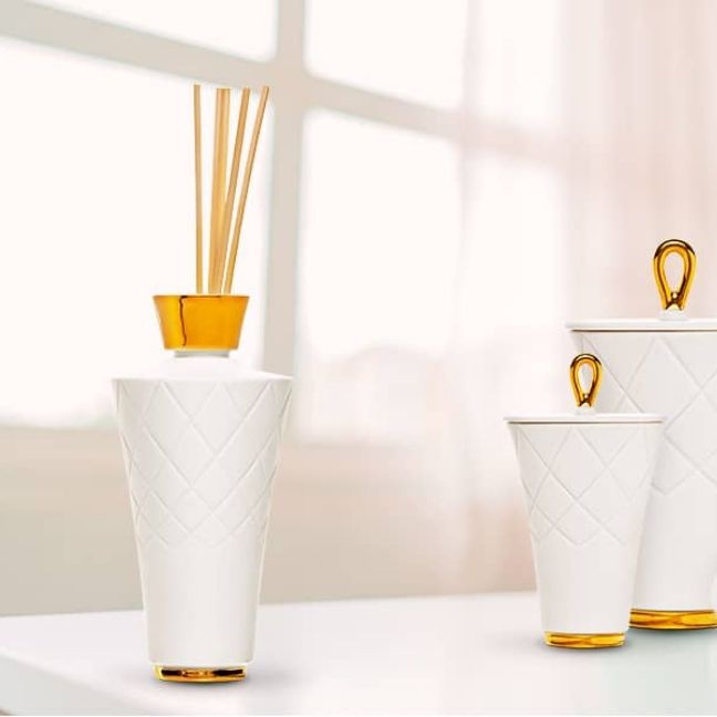 Pot à bougie et diffuseur en porcelaine Abriza | Artoria Limoges